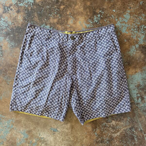 Descendant Of Thieves Mens Shorts Size 34 Reversible Blue Green Floral Cotton